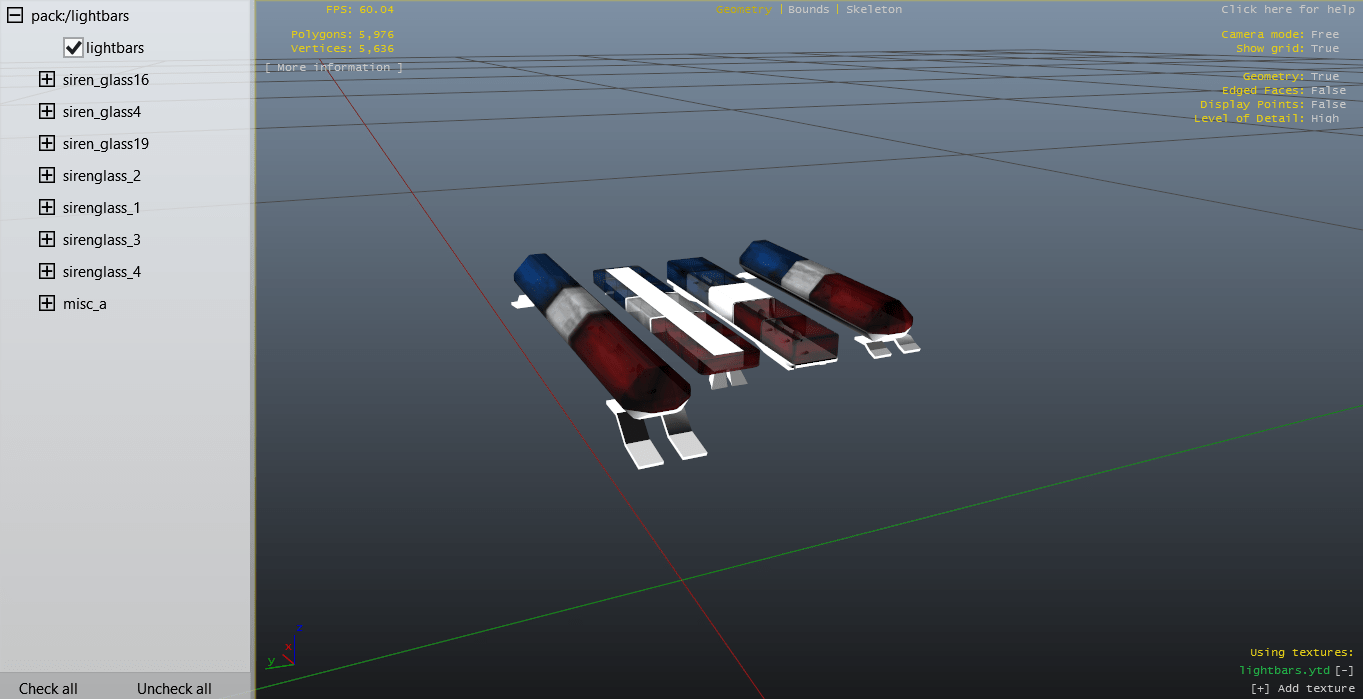 GTA V Default Lightbars [ZModeler3 Resource]