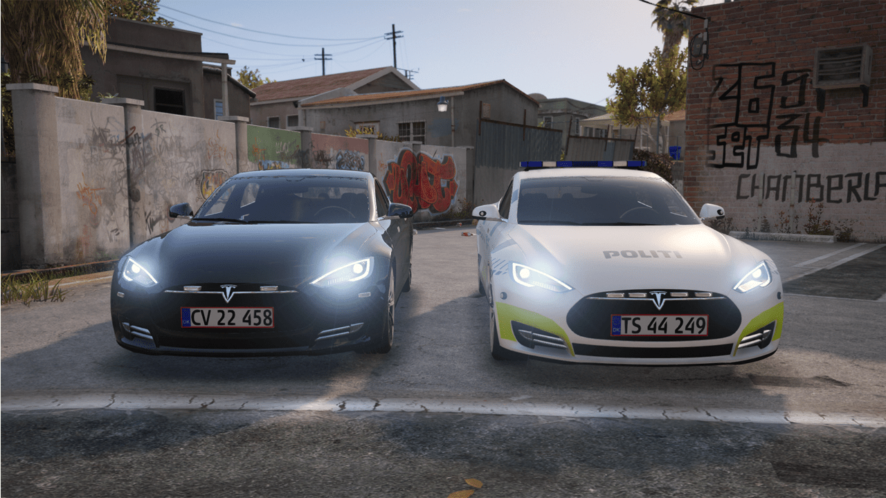 2014 Tesla Model S - Danish Police Ficional - (Marked/Unmarked) - ELS